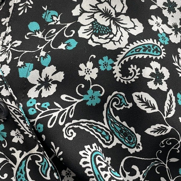 Talbots Womens Plus Size 2X Printed Lightweight Polyester 3/4 Sleeve Blouse Top - Picture 3 of 15